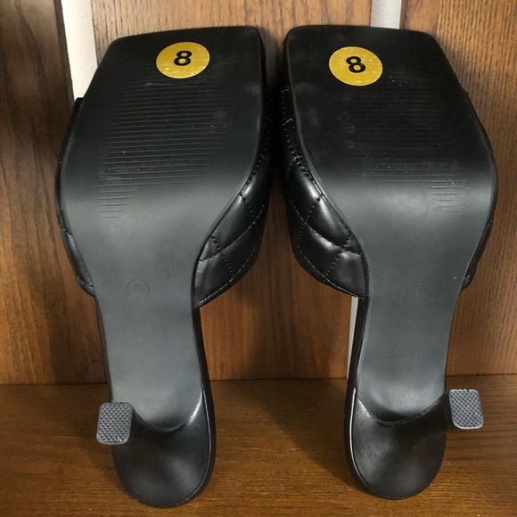 NEW Olivia and Kate Quilted SQUARE TOE High Heel Sandals Black Size 8 - Picture 8 of 8